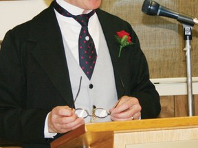 Brian Porter, of Brockville, does a presentation as Sir John A MacDonald.