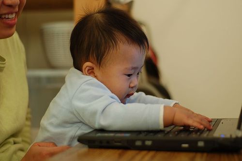 Baby and computer