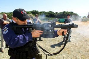 Arwen Gun displayed by Victoria Police