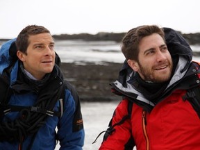 Bear Grylls and Jake Gyllenhaal in the season opener of Man vs. Wild