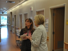Pamela Fayerman interviewing LaDonna Fehr, director of Clinical Operations, BC Northern Cancer Centre