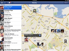 Facebook iPad app locating friends