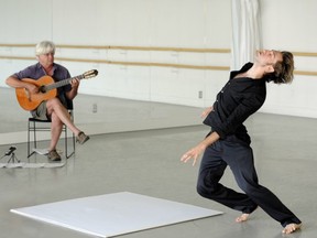 Robert Leveroos (right) and Ed Henderson in Noam Gagnon's work in 10x10x10. Photo: Chris Randle.