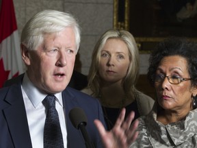 OTTAWA, ON: OCTOBER 4, 2011.  Liberal Leader Bob Rae, Stephanie RIchardson and Liberal Health Critic Dr. Hedy Fry launch a day of action on PArliament Hill in Ottawa October 4, 2011 to raise awareness and call for the creation of a National Suicide Prevention Strategy. .Chris Mikula / The Ottawa Citizen) For CITY story Assignment #106099