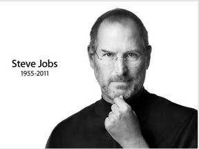 At news of Steve Jobs' death, Apple turned its web site over to a tribute to its co-founder.