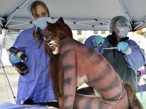 Stop UBC Animal Research protests in downtown Vancouver, PNG files
