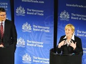 Suzanne Anton and Gregor Robertson at Board of Trade debate