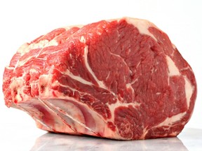 Beautiful cut of prime rib beef roast.