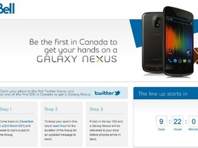 Bell Mobility Galaxy Nexus Twitter