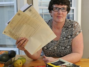 Surrey parent Sheila Vicic says the blank report cards she received from a Surrey secondary school are a waste of resources. Photo Les Bazso PNG