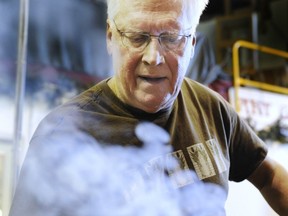 VANCOUVER, BC: JANUARY 10 2012 -- Bob Held blows glass at his business, Vancouver January 10 2012. (Gerry Kahrmann / PNG Staff Photo)
For Sun Business