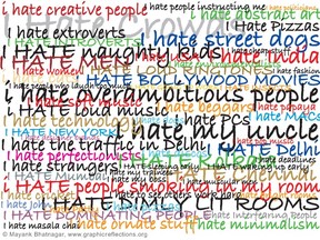 'Hate' poster is courtesy of the talentedn Indian designer, Mayank Bhatnagar