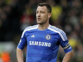 Chelsea's John Terry looks on during an England Premier League match against Norwich City at Carrow Road stadium in Norwich, England, on Jan. 21, 2012. (Photo by Ian KingtonAFP/Getty Images)