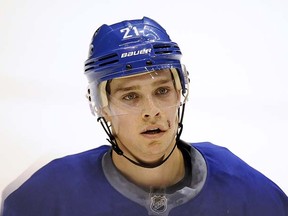 Vancouver Canuck Mason Raymond's not-so pretty face at the team's Dec. 20, 2011 practice. (Photo by Nick Procaylo, PNG)