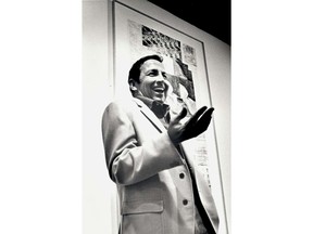 Robert Rauschenberg is shown above in front of one of his works at the Vancouver Art Gallery in 1978. This photo was never published in the paper.  It was taken by Vancouver Sun photographer Steve Bosch.