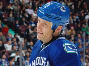 Sami Salo of the Vancouver Canucks.  (Photo by Jeff Vinnick, NHLI via Getty Images)