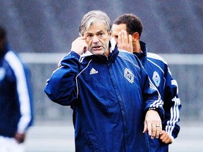 Some of the Vancouver Whitecaps’ missteps — among them, the firing of head coach Teitur Thordarson (above) — helped undermine the relationship between the club and its most fervent fans in 2011. (Photo by Mark van Manen, PNG)
