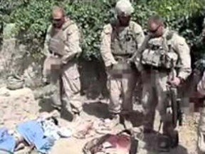 U.S. Marines urinate on dead bodies in Afghanistan