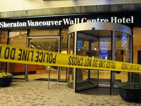 VANCOUVER, BC.: JANUARY 17, 2011-Police incident at coffee shop  and hotel near Hornby and Nelson in Vancouver,  B.C.,  on  January 17, 2012.  (Steve Bosch/PNG)