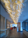 The Making of the 180 foot light installation for Oru restaurant.Photo, Joseph Wu