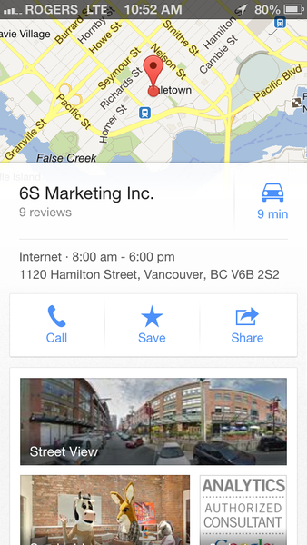 6S marketing Google Maps