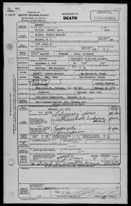 Premier WAC Bennett death certificate