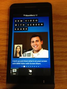 BlackBerry 10 video with screen share