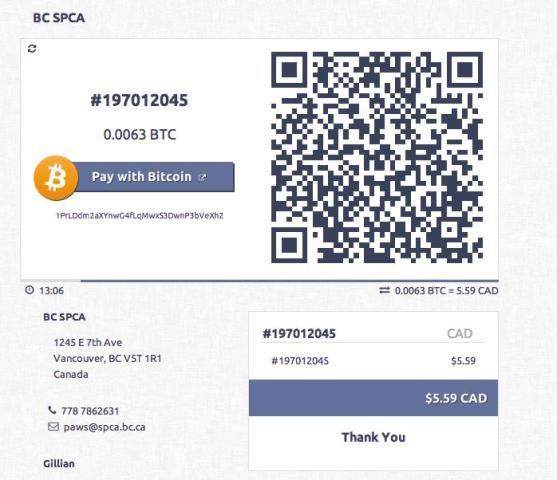 bitcoin SPCA website purchase