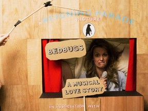Shauna Johannesen as "Tracy" on set of Bedbugs: A Musical Love Story