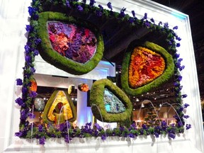 Floral art installation at the entrance to the Philadelphia Flower Show