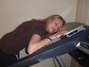 Sleeping on the treadmill