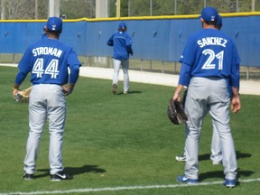 Marcus Stroman and Aaron Sanchez at spring training (image courtesy of BlueJaysFromAway.com)