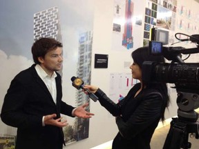 Bjarke Ingels being interviewed Thursday at the   Gesamtkunstwerk media preview.