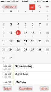 iOS 7 calendar