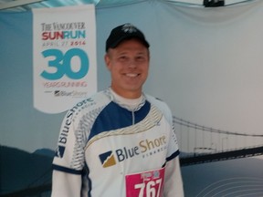 All smiles after finishing the 2014 Vancouver Sun Run.