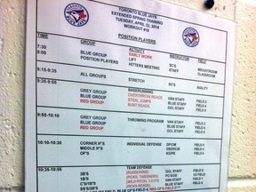 Extended Spring Training Daily Schedule