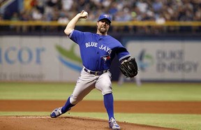 R.A. Dickey again showed in the Blue Jays’ season opener (above) that he is not an ace pitcher and that the New York Mets were wise in dealing the knuckleballer at his highest value.
