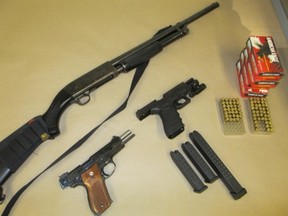 Firearms seized from Vincent Timpany's residence