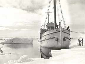 RCMP Schooner St. Roch in the high Arctic in the 1940's.