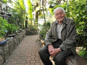 Larry Wick in his garden
