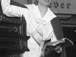 Aimee Semple McPherson, born in Ontario, is credited with popularizing the politically-charged belief that the United States is God’s “Chosen Nation.”