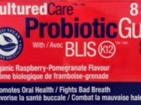 Health Canada-approved CulturedCare Probiotic Gum by Prairie Naturals of Coquitlam, B.C.