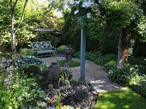 Sitting area n the garden of Jennifer Buckland and Van Eriksen