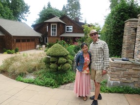 Jenny and Dave Stumpo in their garden in Point Roberts