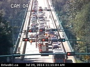 Webcam photo of the Lions Gate accident.