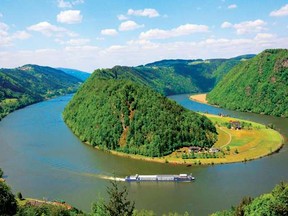 We just cycled by this famous bend in the Danube River. Canadians have a lot to learn from how Austrians and other Europeans (mostly northern) have built an often-incredible bicycling infrastructure.