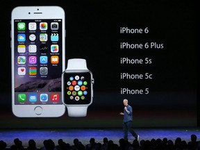 Apple CEO Tim Cook speaks during an Apple special event at the Flint Center for the Performing Arts on September 9, 2014 in Cupertino, California.