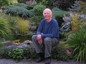 Rob Cannings in his garden in Victoria