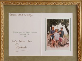 A signed Christmas card from Princess Diana to chef Darren McGrady, who was her personal chef for several years.