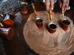 Learning to make Turkish Coffee in Sirince, Turkey